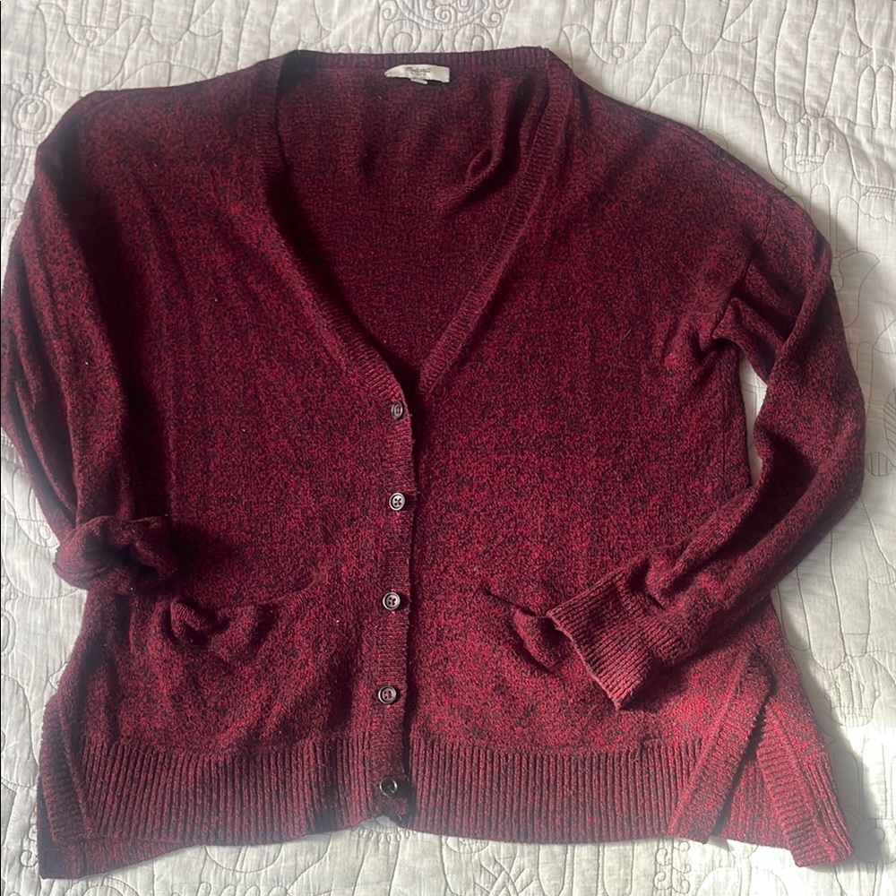 Women's Burgundy Cardigan Sweater